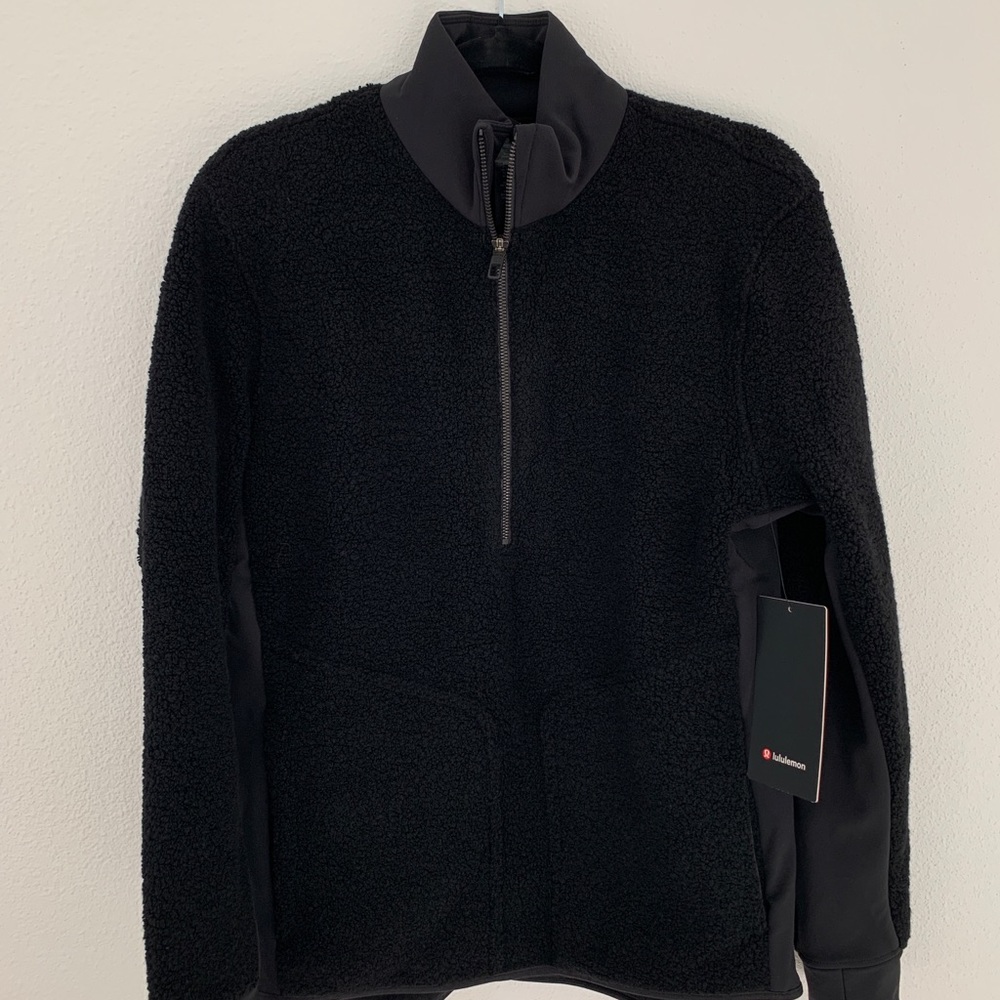 lululemon athletica Black Sherpa Half-Zip Sweater